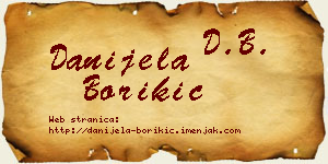 Danijela Borikić vizit kartica